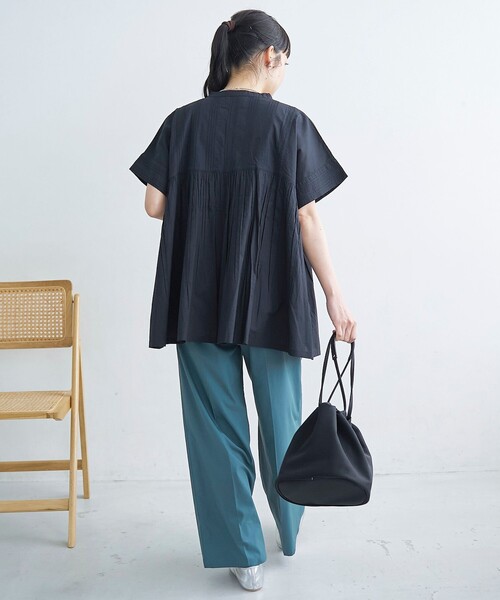 coen(コーエン)の「【MARKET(マーケット)】スキッパーピンタックブラウス(インフルエンサー紹介アイテム)(シャツ/ブラウス・レディース・ブラック/ライトブルー/オフホワイト・M/L)」の14枚目の写真