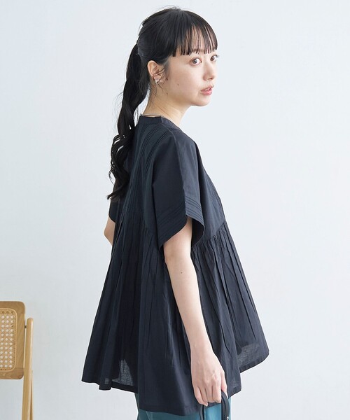 coen(コーエン)の「【MARKET(マーケット)】スキッパーピンタックブラウス(インフルエンサー紹介アイテム)(シャツ/ブラウス・レディース・ブラック/ライトブルー/オフホワイト・M/L)」の16枚目の写真