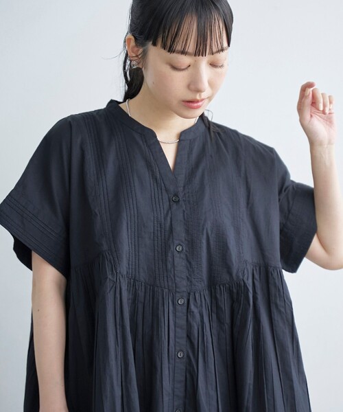 coen(コーエン)の「【MARKET(マーケット)】スキッパーピンタックブラウス(インフルエンサー紹介アイテム)(シャツ/ブラウス・レディース・ブラック/ライトブルー/オフホワイト・M/L)」の18枚目の写真