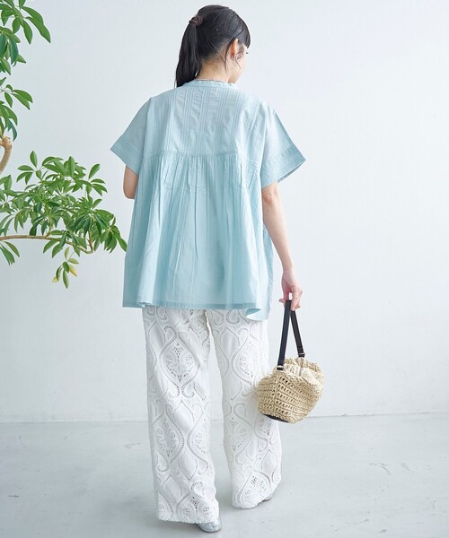 coen(コーエン)の「【MARKET(マーケット)】スキッパーピンタックブラウス(インフルエンサー紹介アイテム)(シャツ/ブラウス・レディース・ブラック/ライトブルー/オフホワイト・M/L)」の22枚目の写真