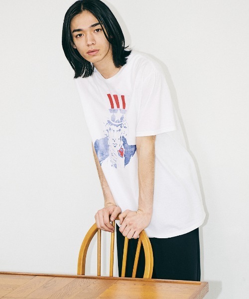 JERZEES（ジャージーズ）の「JERZEES / ジャージーズ "UNCLE SAM" SS TEE アンクルサム Tシャツ（Tシャツ/カットソー・メンズ・ライトグレー/ホワイト・MEDIUM/LARGE/X-LARGE）」の3枚目の写真