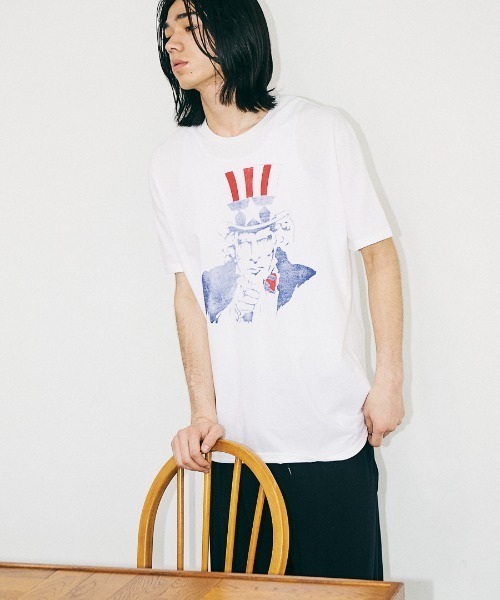 JERZEES（ジャージーズ）の「JERZEES / ジャージーズ "UNCLE SAM" SS TEE アンクルサム Tシャツ（Tシャツ/カットソー・メンズ・ライトグレー/ホワイト・MEDIUM/LARGE/X-LARGE）」の4枚目の写真