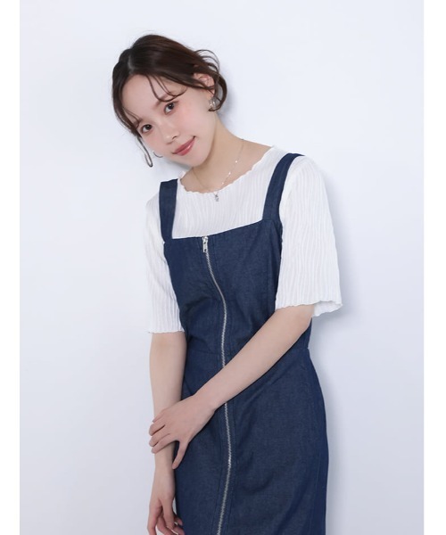 fifth(フィフス)の「前開きデニムワンピース(ワンピース・レディース・ネイビー/ブルー・M/L)」の15枚目の写真