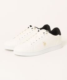 U.S. POLO ASSN.（ユーエスポロアッスン）の「【U.S. POLO ASSN./ユーエスポロアッスン】ワンポイントロゴ カジュアルスニーカー ローカット PUレザー シンプル きれいめ 通勤 通学（スニーカー）」