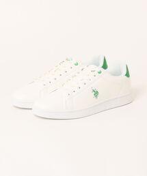 U.S. POLO ASSN.（ユーエスポロアッスン）の「【U.S. POLO ASSN./ユーエスポロアッスン】ワンポイントロゴ カジュアルスニーカー ローカット PUレザー シンプル きれいめ 通勤 通学（スニーカー）」
