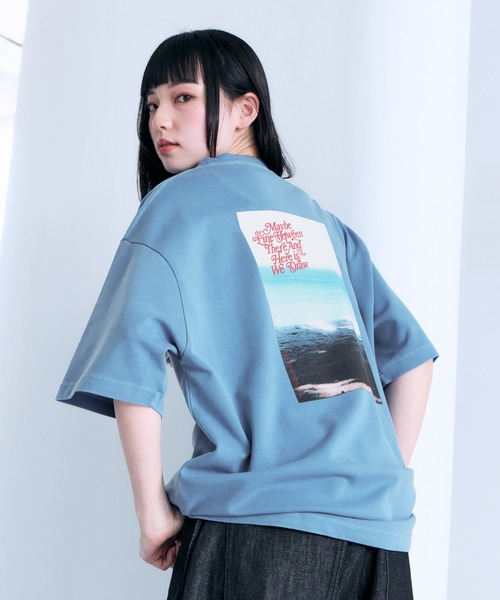 RAGEBLUE(レイジブルー)の「Pigment Photo Print T-Shirt / ピグメント加工/ポンチフォトプリントTシャツ(Tシャツ/カットソー・メンズ・ホワイト/その他19/ブルー/グリーン・LARGE/SMALL/MEDIUM)」の4枚目の写真
