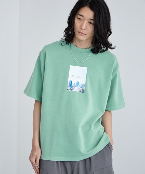RAGEBLUE(レイジブルー)の「Pigment Photo Print T-Shirt / ピグメント加工/ポンチフォトプリントTシャツ(Tシャツ/カットソー・メンズ・ホワイト/その他19/ブルー/グリーン・LARGE/SMALL/MEDIUM)」の3枚目の写真
