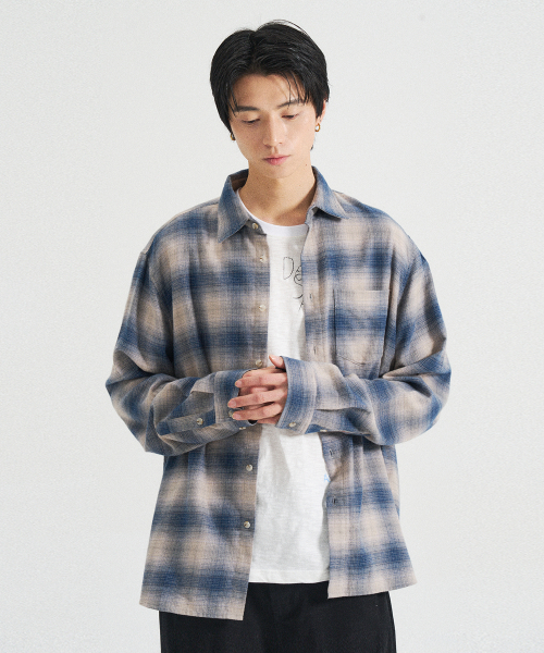 SLOWACID（スローアシッド）の「フランネルカフチェックシャツ[ブルー]（シャツ/ブラウス・レディース・その他・SMALL/MEDIUM/LARGE）」の9枚目の写真