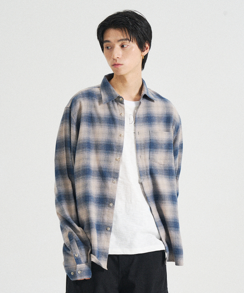 SLOWACID（スローアシッド）の「フランネルカフチェックシャツ[ブルー]（シャツ/ブラウス・レディース・その他・SMALL/MEDIUM/LARGE）」の10枚目の写真