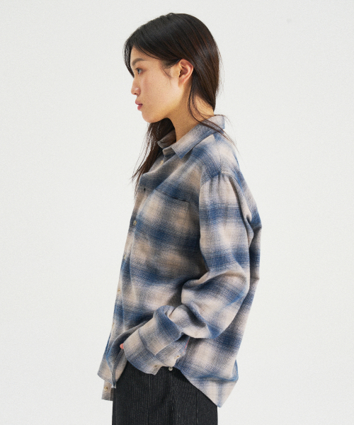 SLOWACID（スローアシッド）の「フランネルカフチェックシャツ[ブルー]（シャツ/ブラウス・レディース・その他・SMALL/MEDIUM/LARGE）」の12枚目の写真
