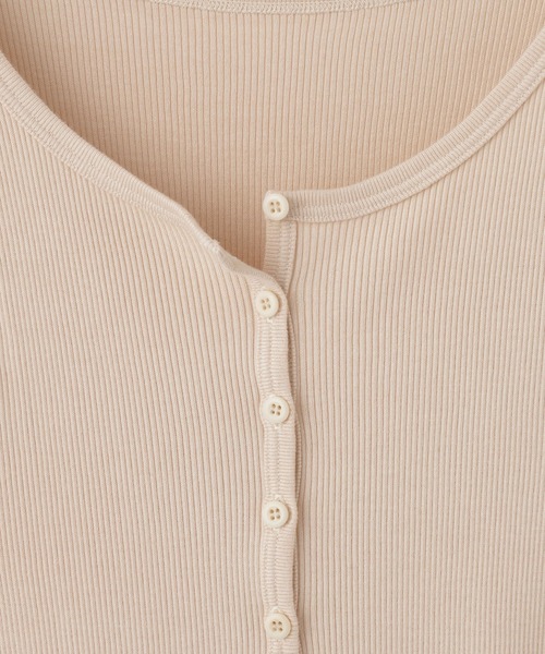 ADAM ET ROPE'(アダムエロペ)の「ハーフスリーブリブTシャツ(Tシャツ/カットソー・レディース・ブラック/ダークブラウン/ベージュ・FREE)」の20枚目の写真