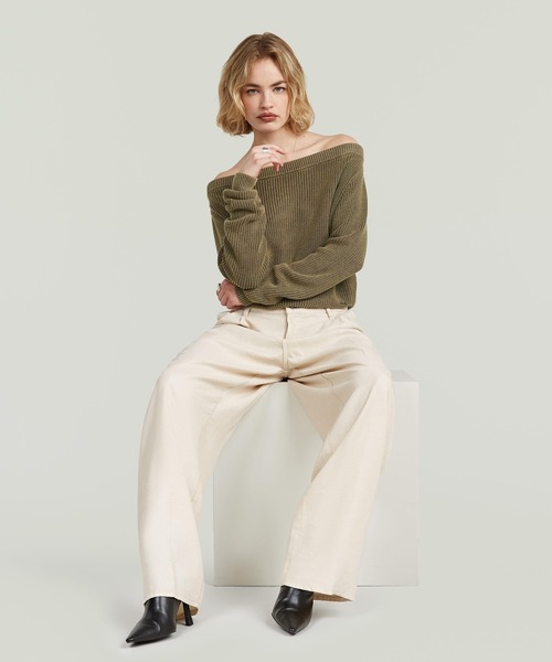 G-STAR(ジースター)の「Pleated Chino Relaxed/リラックスシルエットプリーツチノ/L30(スラックス・レディース・オフホワイト・24inch)」の4枚目の写真