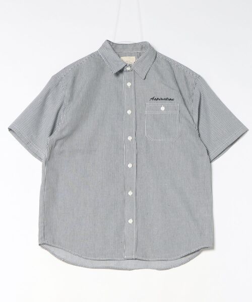 CORISCO（コリスコ）の「ワンポイント刺しゅうヒッコリー半袖シャツ(M1)（シャツ/ブラウス・メンズ・その他1/その他2・MEDIUM/LARGE/X-LARGE）」の7枚目の写真