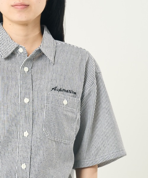 CORISCO（コリスコ）の「ワンポイント刺しゅうヒッコリー半袖シャツ(M1)（シャツ/ブラウス・メンズ・その他1/その他2・MEDIUM/LARGE/X-LARGE）」の6枚目の写真
