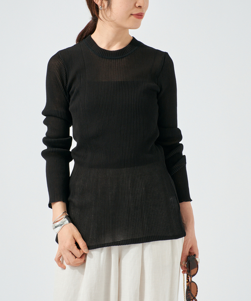 raspail(ラスパイユ)の「Raspail ラスパイユ Sheer Tシャツ RB-282(Tシャツ/カットソー・レディース・ブラック/ベージュ/ホワイト・FREE)」の7枚目の写真
