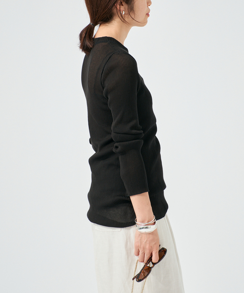 raspail(ラスパイユ)の「Raspail ラスパイユ Sheer Tシャツ RB-282(Tシャツ/カットソー・レディース・ブラック/ベージュ/ホワイト・FREE)」の8枚目の写真