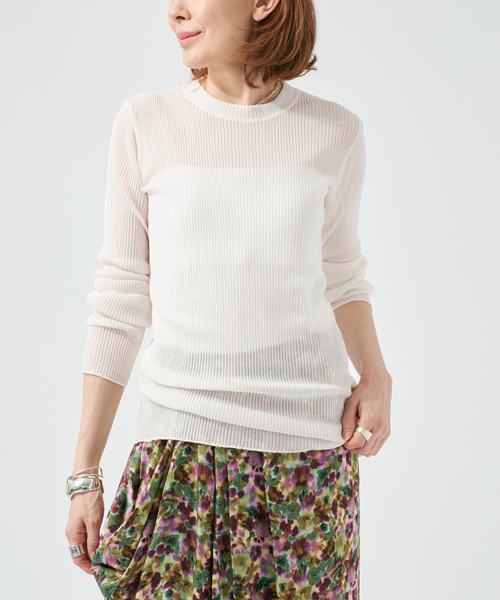 raspail(ラスパイユ)の「Raspail ラスパイユ Sheer Tシャツ RB-282(Tシャツ/カットソー・レディース・ブラック/ベージュ/ホワイト・FREE)」の12枚目の写真