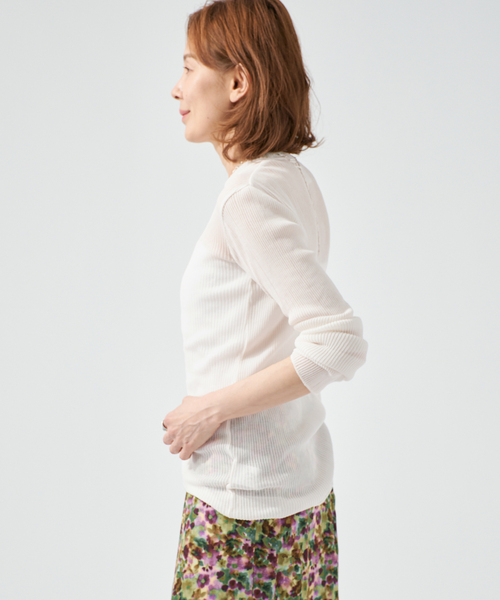 raspail(ラスパイユ)の「Raspail ラスパイユ Sheer Tシャツ RB-282(Tシャツ/カットソー・レディース・ブラック/ベージュ/ホワイト・FREE)」の13枚目の写真