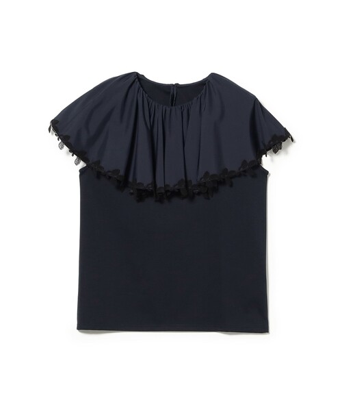 EFFE BEAMS(エッフェビームス)の「レース トリミング カットソー(Tシャツ/カットソー・レディース・ホワイト/ネイビー・ONE SIZE)」の2枚目の写真