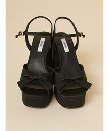 SNIDEL | プラットフォームリボンサンダル(サンダル)