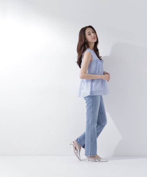 NATURAL BEAUTY BASIC(ナチュラルビューティーベーシック)の「リボンティアードチュニック(シャツ/ブラウス・レディース・ブラック/ブルー/バーガンディー・フリ-)」の14枚目の写真
