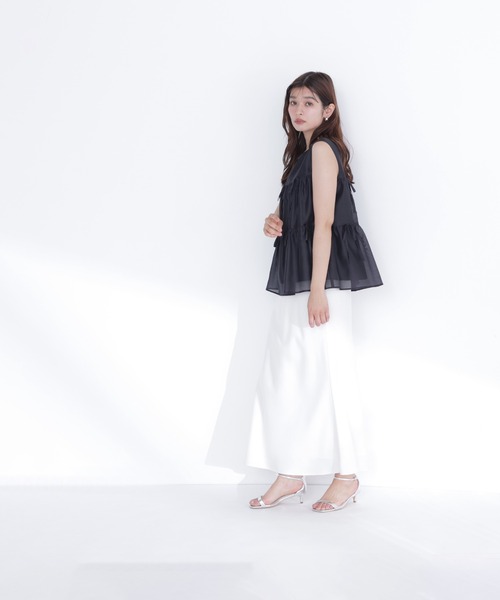 NATURAL BEAUTY BASIC(ナチュラルビューティーベーシック)の「リボンティアードチュニック(シャツ/ブラウス・レディース・ブラック/ブルー/バーガンディー・フリ-)」の8枚目の写真