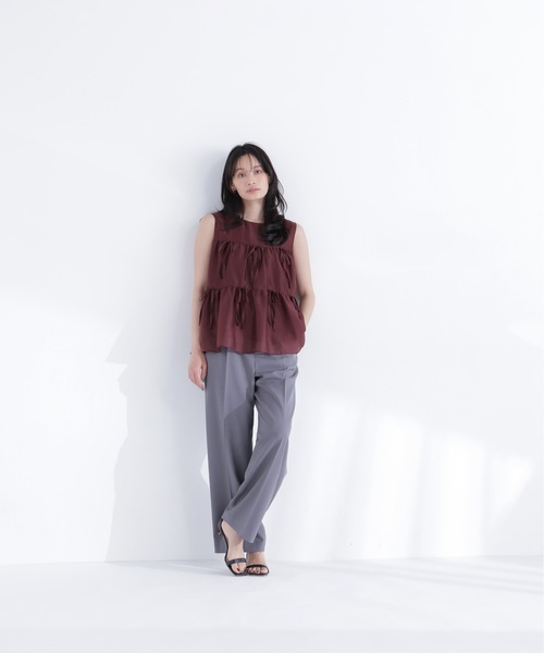 NATURAL BEAUTY BASIC(ナチュラルビューティーベーシック)の「リボンティアードチュニック(シャツ/ブラウス・レディース・ブラック/ブルー/バーガンディー・フリ-)」の21枚目の写真