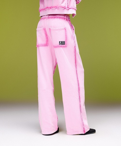 X-girl（エックスガール）の「FADED CUT OUT SWEATPANTS（スウェットパンツ・レディース・ブラック/ピンク/ブラウン・M/S）」の4枚目の写真