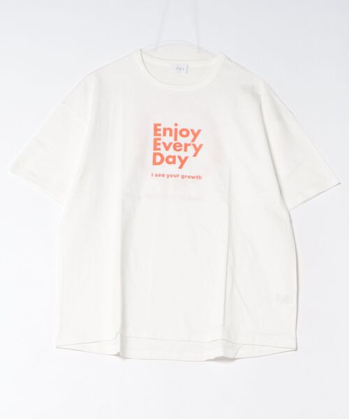 FOV(フォブ)の「FOV/フォブ Enjoy Tシャツ(Tシャツ/カットソー・レディース・ホワイト/グレイッシュベージュ/ブラック・F)」の2枚目の写真
