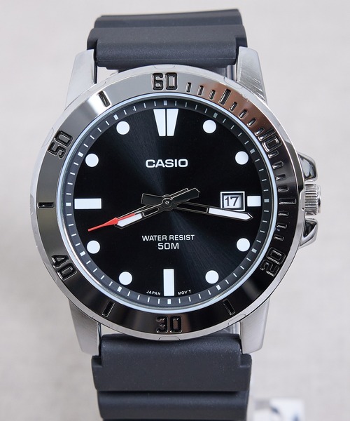 CASIO(カシオ)の「CASIO カシオ 海外モデル MTP-VD01 スポーティーデザイン 5気圧防水 デイデイト(アナログ腕時計・メンズ・ブラック/ブラック系その他/ブラック×カーキ・FREE)」の15枚目の写真