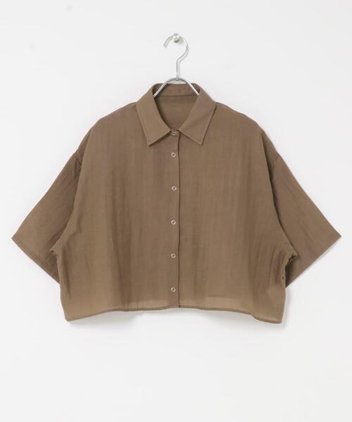 ITEMS URBANRESEARCH(アイテムズ アーバンリサーチ)の「ドットボタンハンソデシアーシャツ(シャツ/ブラウス・レディース・ブラック/ブラウン/ブルー/オフホワイト・FREE)」の13枚目の写真