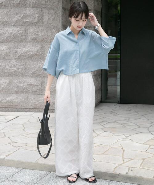 ITEMS URBANRESEARCH(アイテムズ アーバンリサーチ)の「ドットボタンハンソデシアーシャツ(シャツ/ブラウス・レディース・ブラック/ブラウン/ブルー/オフホワイト・FREE)」の20枚目の写真