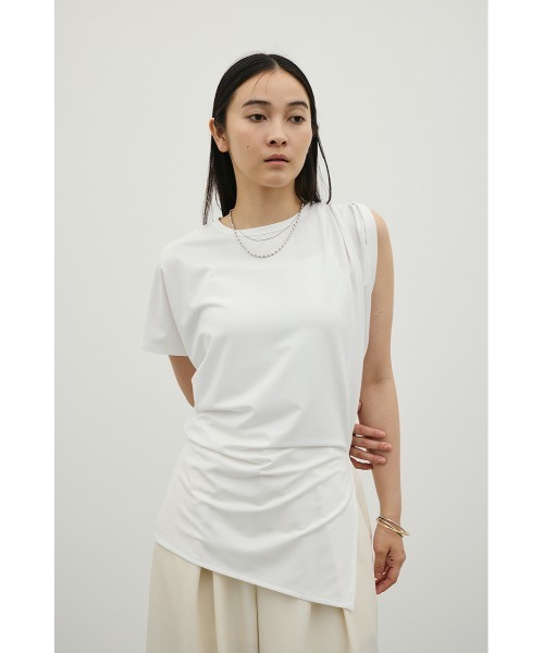 STYLEMIXER(スタイルミキサー)の「アシンメトリールーズT(Tシャツ/カットソー・レディース・ホワイト/ブラック/ライトベージュ・FREE)」の15枚目の写真