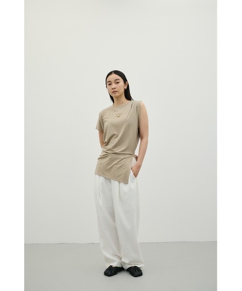 STYLEMIXER(スタイルミキサー)の「アシンメトリールーズT(Tシャツ/カットソー・レディース・ホワイト/ブラック/ライトベージュ・FREE)」の7枚目の写真