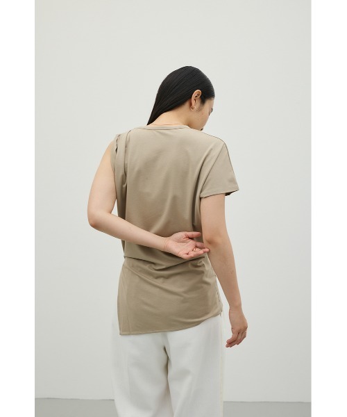 STYLEMIXER(スタイルミキサー)の「アシンメトリールーズT(Tシャツ/カットソー・レディース・ホワイト/ブラック/ライトベージュ・FREE)」の11枚目の写真