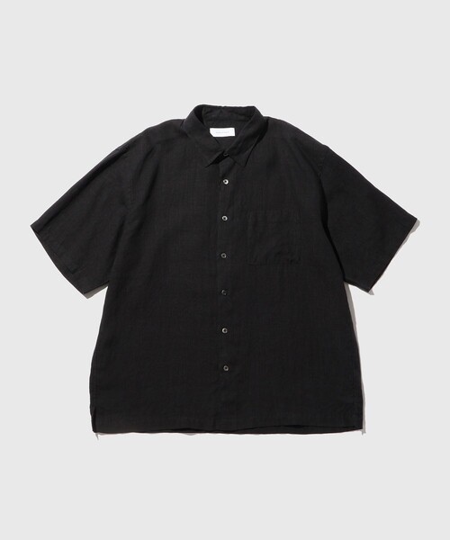 フレンチリネン レギュラーカラー ショートスリーブ シャツ / ロング