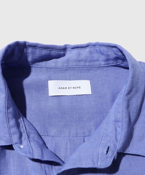 ADAM ET ROPE'(アダムエロペ)の「フレンチリネン レギュラーカラー ショートスリーブ シャツ / ロングシーズン着用可能(シャツ/ブラウス・メンズ・ブルー系その他6/ホワイト/ブラック/グレー・M/L)」の7枚目の写真