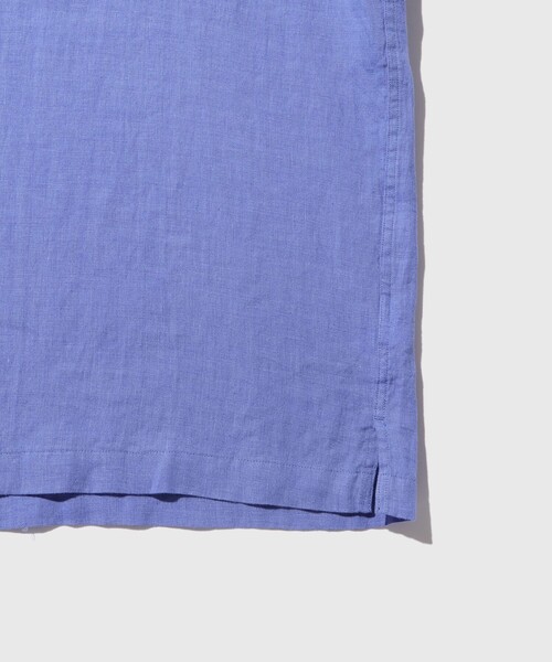 ADAM ET ROPE'(アダムエロペ)の「フレンチリネン レギュラーカラー ショートスリーブ シャツ / ロングシーズン着用可能(シャツ/ブラウス・メンズ・ブルー系その他6/ホワイト/ブラック/グレー・M/L)」の9枚目の写真