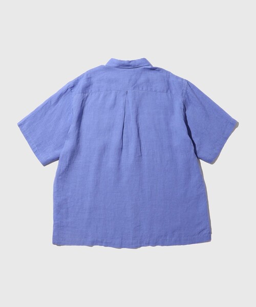 ADAM ET ROPE'(アダムエロペ)の「フレンチリネン レギュラーカラー ショートスリーブ シャツ / ロングシーズン着用可能(シャツ/ブラウス・メンズ・ブルー系その他6/ホワイト/ブラック/グレー・M/L)」の11枚目の写真