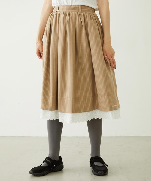 LACE HEM STRIPED SKIRT（スカート）｜MILKFED.（ミルクフェド）の