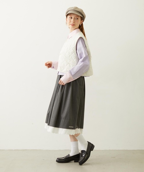 MILKFED.(ミルクフェド)の「LACE HEM STRIPED SKIRT(スカート・レディース・ベージュ/ブラック/グレー・ONE SIZE)」の20枚目の写真