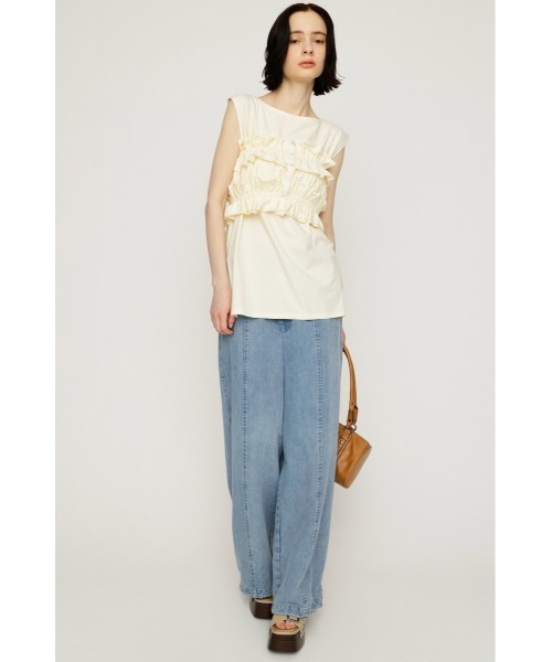 SLY(スライ)の「MULTI WAY 2P CUT TOPS マルチウェイツーピーカットトップス 春服 夏服 セット レイヤード(Tシャツ/カットソー・レディース・ネイビー/アイボリー/ブラック・FREE)」の4枚目の写真