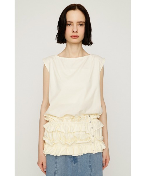 SLY(スライ)の「MULTI WAY 2P CUT TOPS マルチウェイツーピーカットトップス 春服 夏服 セット レイヤード(Tシャツ/カットソー・レディース・ネイビー/アイボリー/ブラック・FREE)」の12枚目の写真