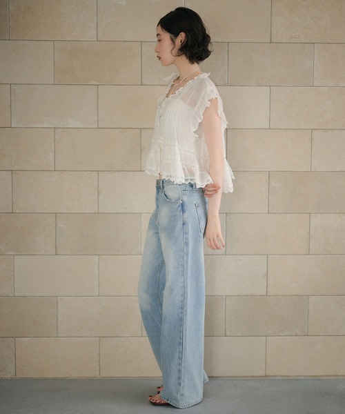 LAULEN(ローレン)の「ramie lace frill blouse /ラミーレースフリルブラウス(シャツ/ブラウス・レディース・ホワイト/ブラック・FREE)」の10枚目の写真