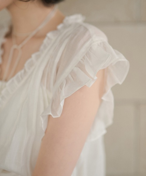 LAULEN(ローレン)の「ramie lace frill blouse /ラミーレースフリルブラウス(シャツ/ブラウス・レディース・ホワイト/ブラック・FREE)」の4枚目の写真