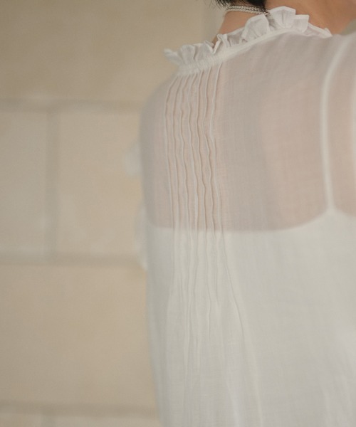 LAULEN(ローレン)の「ramie lace frill blouse /ラミーレースフリルブラウス(シャツ/ブラウス・レディース・ホワイト/ブラック・FREE)」の6枚目の写真