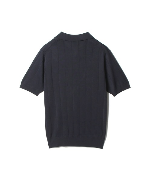 ESTNATION（エストネーション）の「ESTNATION / ウォッシャブルシルク スキッパーニット（ニット/セーター・メンズ・ネイビー/ブラック・MEDIUM/LARGE/X-LARGE）」の3枚目の写真