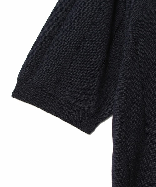 ESTNATION（エストネーション）の「ESTNATION / ウォッシャブルシルク スキッパーニット（ニット/セーター・メンズ・ネイビー/ブラック・MEDIUM/LARGE/X-LARGE）」の5枚目の写真