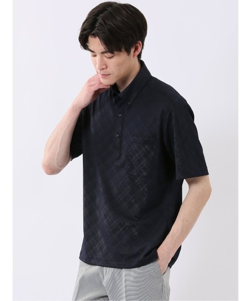 m.f.editorial(エムエフエディトリアル)の「ビズポロ ポロシャツ メンズ 半袖 ストレッチ 吸水速乾 ノンアイロン クールパス クールビズ(ポロシャツ・メンズ・ブルー系その他/ブルー/サックスブルー/ネイビー・MEDIUM/X-LARGE/LARGE)」の2枚目の写真