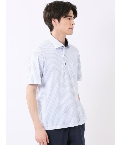 m.f.editorial(エムエフエディトリアル)の「ビズポロ ポロシャツ メンズ 半袖 ストレッチ 吸水速乾 ノンアイロン クールパス クールビズ(ポロシャツ・メンズ・ブルー系その他/ブルー/サックスブルー/ネイビー・MEDIUM/X-LARGE/LARGE)」の15枚目の写真